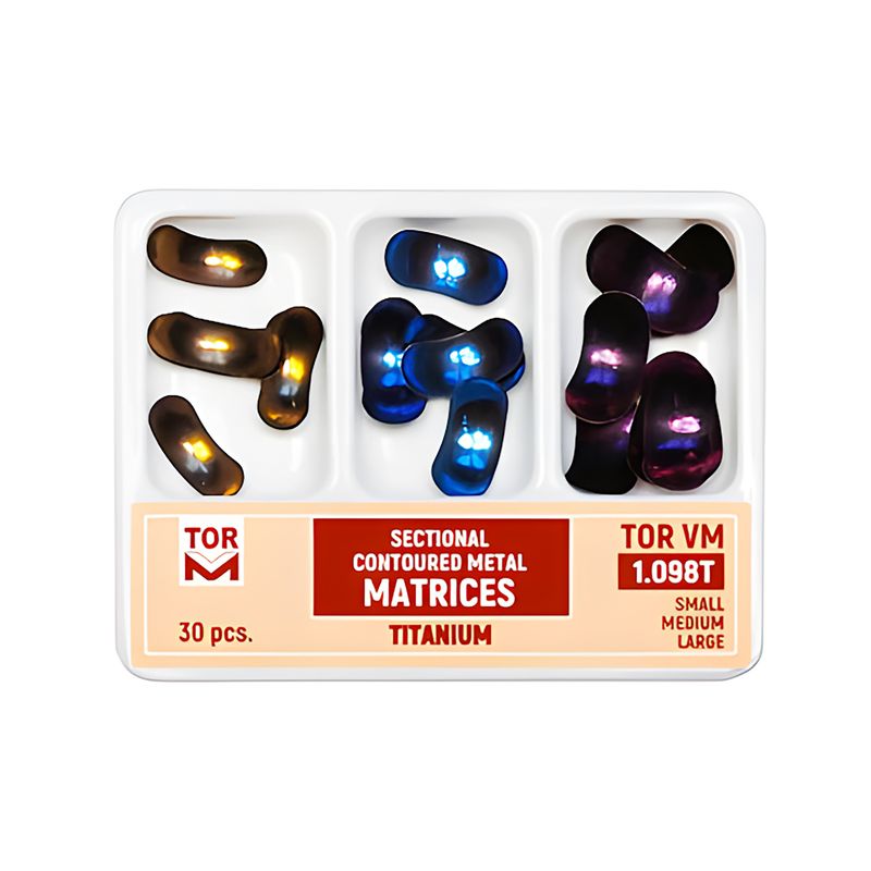 کیت سکشنال ماتریس برش خورده و فرم داده شده تیتانیومی تور وی ام مدل torvm 1.098t بسته 30 عددی