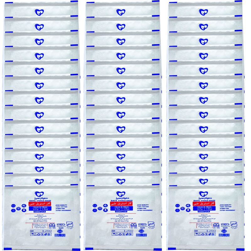 گاز استریل دایا تجهیز استوار مدل s801 مجموعه 50 عددی